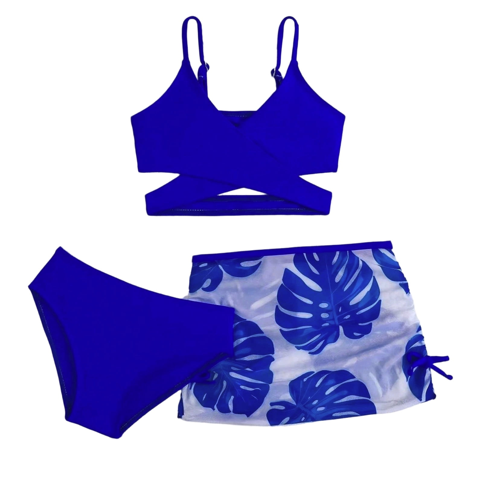 Girls Swimsuit Cover Up 3 Piece Quick-Dry Bathing Suits Cover Up Slit ...