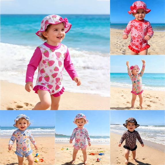 CAIXIA Girls Swimsuit with Shorts Relaxed Fit Tropical Breathable Sun Protection Criss Cross One Piece Swimsuits Wrap Tie Back Bathing Suit