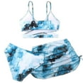 thumbnail image 1 of Girls Swimsuits Size 10-12 3pcs Quickdry Bathing Suit Girls Adjustable Straps Color Block Bikini Sets for Girls Ruffle Ruched Cut Out Tankini for Girls for Swim Team Beach Swimwear, 1 of 4