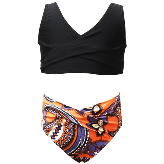 CAIXIA Girls Swimsuits Size 14-16 Two Piece Bikini Set Rash Guard Tankini Sets Hawaiian Teen Bathing Suit Drawstring Tankini with Belt Skirted Teen Swimwear