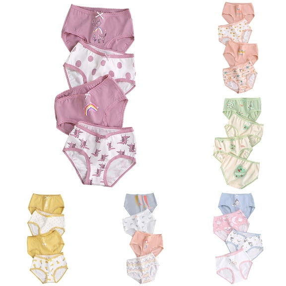 CAIXIA Girls Underwear Breathable Comfortable Girls Underwear 4 Pack Soft Stretchy Elastic Waistband For Toddler Kids Everyday Seasonal Wear 4PCS,9-10 Years