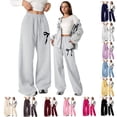 thumbnail image 1 of CAIXIA Girls Wide Leg Sweatpants High Waisted Baggy Pants Fashion Teen Girl Drawstring Athletic Joggers, 1 of 7