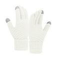 thumbnail image 1 of CAIXIA Gloves For Cold Weather Women's Winter Knitted Gloves Lined Cold Weather Warm Wool Blend Hand Accessory,White, 1 of 3