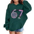 thumbnail image 1 of CAIXIA Graphic Hoodies Y2k 6 7 Six Seven Funny Sweatshirt Tops Long Sleeve Shirts Kids Sports Graphic Pullover Athletic Thermal Fuzzy Hooded 2026,Dark Green, 1 of 4