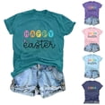 thumbnail image 1 of CAIXIA Happy Easter Shirts for Women Easter Gifts Crew Neck Holiday Short Sleeve T Shirts for Women Loose Fit Letter Graphic Bunny Tee Short Sleeve Tops for Women, 1 of 3