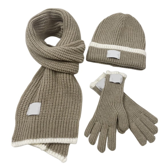 CAIXIA Hats And Gloves Sets Women Winter Knit Scarf Hat And Gloves Set For Cold Weather Cozy Style