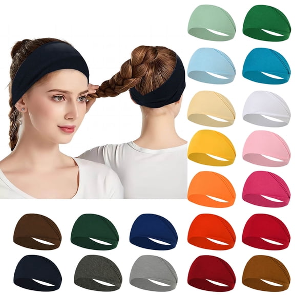 CAIXIA Headbands for Women Non- Workout Hair Bands Stretchy Athletic Soft Sweatbands, Elastic Cloth Fabric Headband, Fashion Head Bands for Yoga Running Sports Gym Sports Exercise
