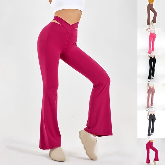 CAIXIA High Waisted Flare Leggings for Women Soft Bell Bottom Workout Flared Wide Leg Yoga Pants