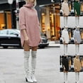 thumbnail image 1 of CAIXIA Holiday Sweater Women Casual Longline Solid Color Pullover Sweater Soft Comfortable Turtleneck Knit Top For Everyday Wear And Versatile Outfits Graphic Sweatshirts For Women, 1 of 6