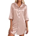 thumbnail image 1 of CAIXIA House Coats For Women With Pockets Women's Soft Lapel Collar Robe Comfortable Everyday Wear Basic Style Sleepwear For All Seasons, 1 of 5