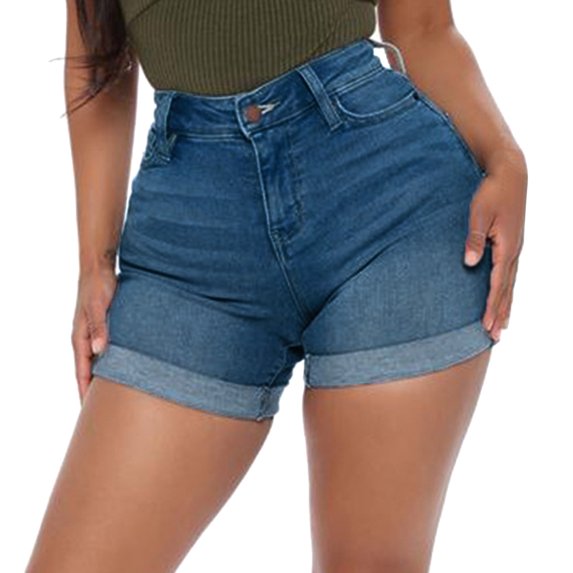 CAIXIA Jean Shorts Womens Mid Rise Mid Rise Womens Denim Shorts Stretchy Bermuda Shorts Ripped Distressed Trendy Shorts with Pockets,XXL