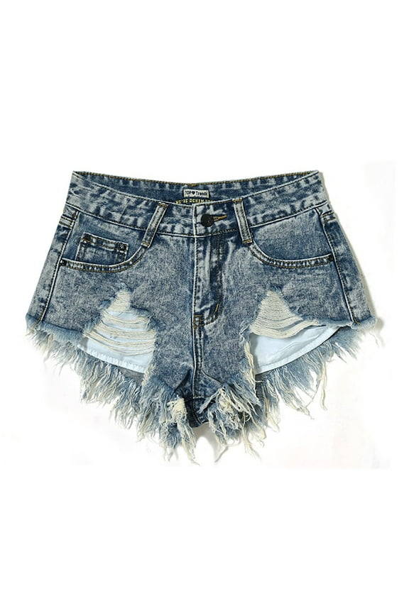Jean Shorts Womens Mid Rise Women's Denim Shorts Casual Bermuda Shorts Ripped Rolled Vintage Patch Pocket Jeans Shorts Jorts Women,L