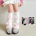 thumbnail image 1 of CAIXIA Kawaii Winter Knitted Japanese Style Leg Warmers Knee High Loose Socks Y2k Harajuku Leg Warmers for Girls, 1 of 4