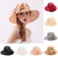 thumbnail image 1 of CAIXIA Kentucky Derby Hats Large Flower Elegant Tea Party Church Hats Wide Brim Fascinator Sun Hat Uv Protection Sun Hat, 1 of 8