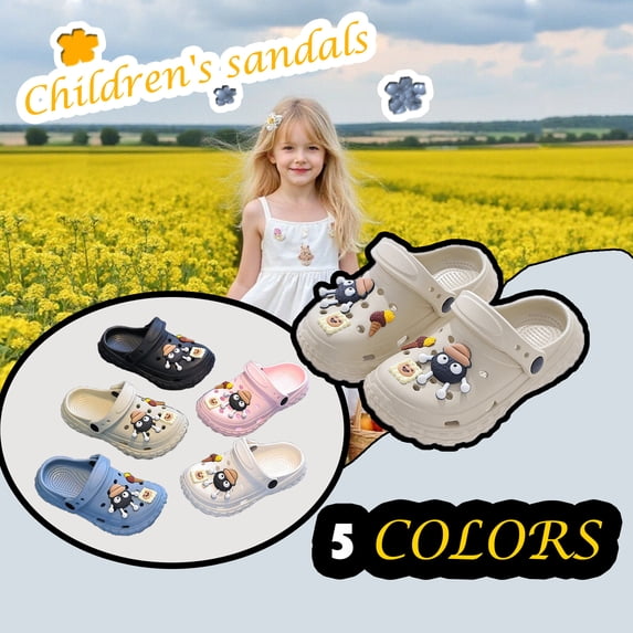 CAIXIA Kids Clogs Size 1 Versatile Family Beach Sandals for Girls Summer Breathable Outdoor Casual Footwear Comfortable Parent-Child Design,Khaki