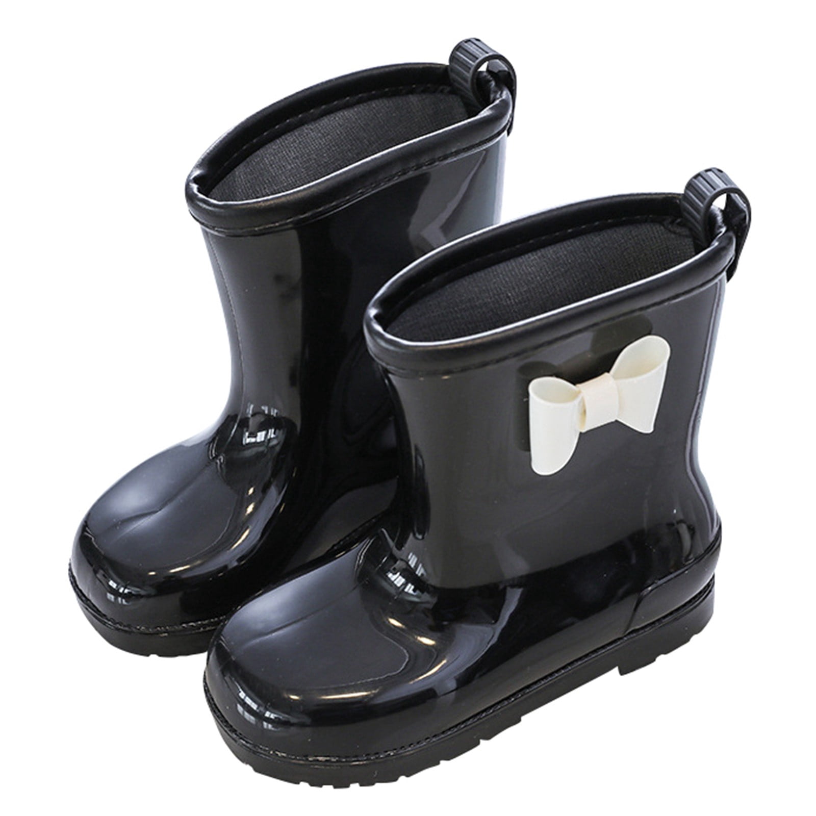 CAIXIA Kids Rain Boots Size 2,Girls Boots Rubber Rain Shoes For Kids Design For Girls Comfortable And Durable Footwear For Outdoor And,Black