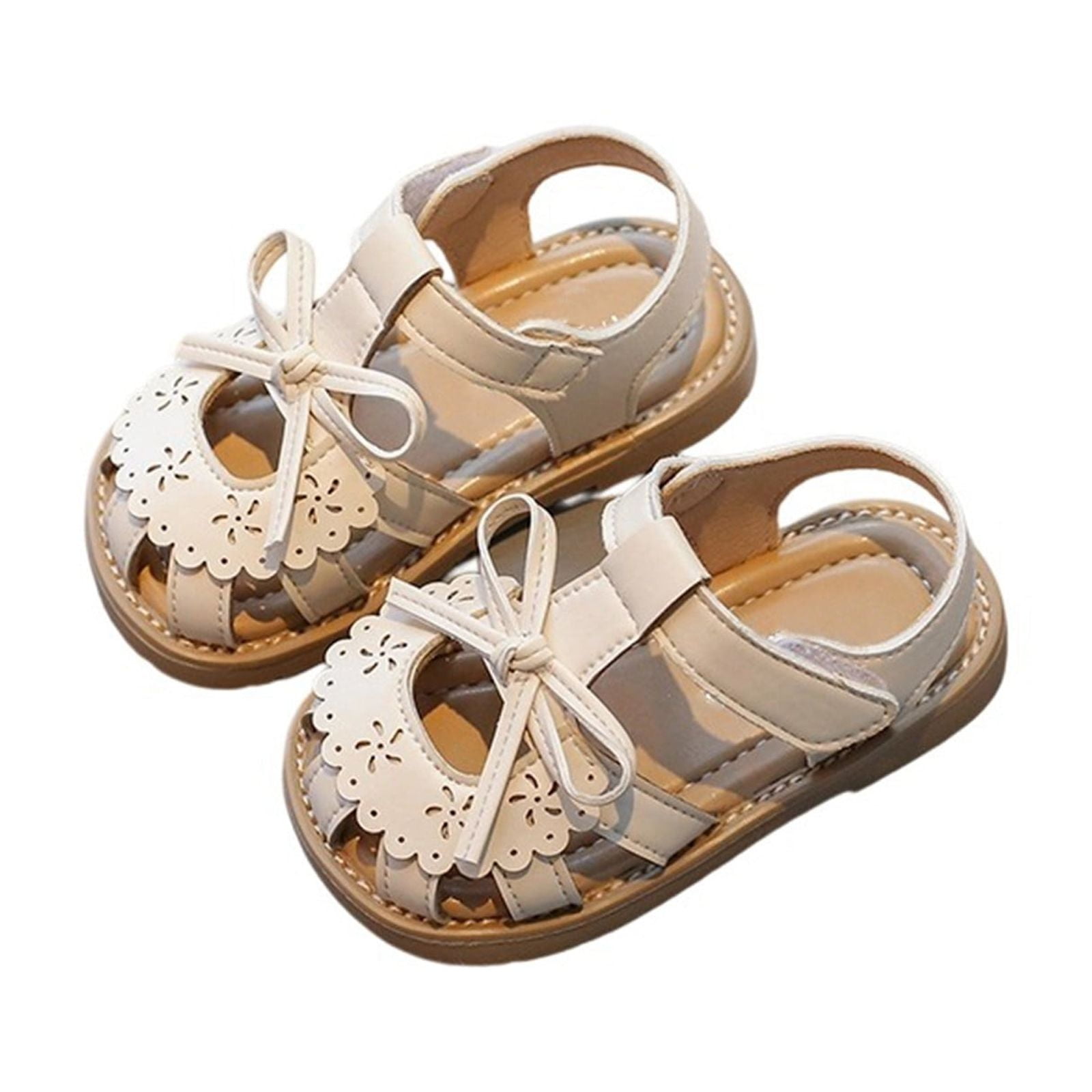 View of CAIXIA Kids Sandals Size 5 Girls Summer Sandals with Bow Knots Open ...