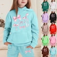 thumbnail image 1 of CAIXIA Kids Sweatsuit Set 2 Piece Hooded Sweatshirt Baggy Wide Leg Sweatpants Girls Tracksuit Set Girls Fall Outfits Size 8 Solid Color Fall Winter Fashion Clothing Casual Girls Clothes Fall 10-12, 1 of 5