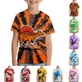 thumbnail image 1 of CAIXIA Kids Tie Dye Shirt Size 6-18 Dinosaur Shirt For Boys Hippies Senior Short Sleeve Tees Tie-Dye T Shirt For Boys Girls, 1 of 7