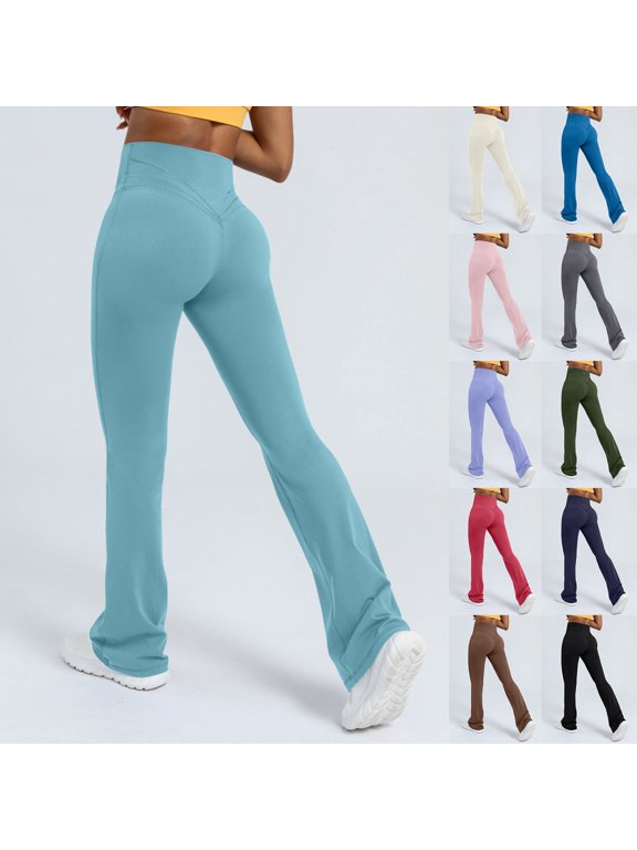 Leggings for Women Plus Size Pull on Pants Casual Bootcut Yoga Pants Flare Leggings for Women for Workout Running Athletic Activewear