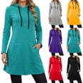 thumbnail image 1 of CAIXIA Long Lightweight Hoodies for Women Pullover Lined Classic-Fit Comfort Tops Long Sleeve Going Out Embroidered Sweatshirts Women with Kangaroo Pocket 2026 Fall Winter Clothes, 1 of 7
