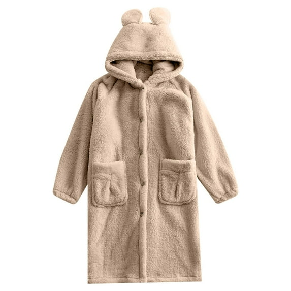 CAIXIA Long Robes For Women Lightweight Long Length Kimono Style Bathrobe for Women Soft Cozy Winter Loungewear Home Wear with Pockets