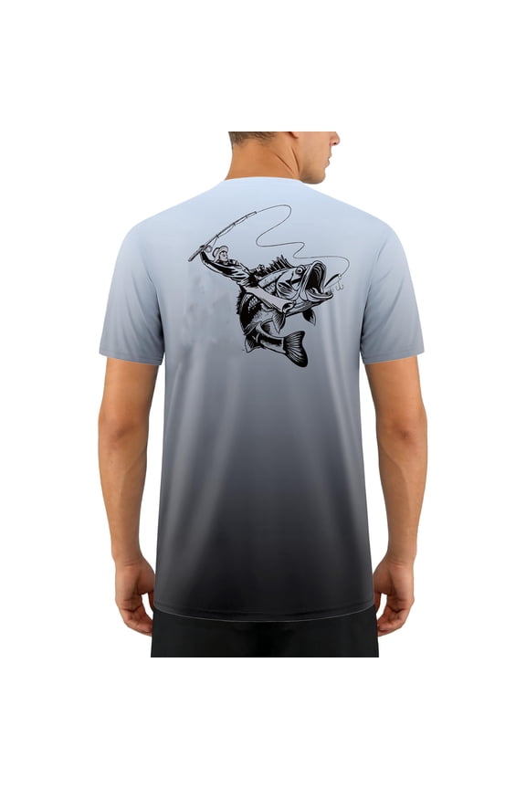 Men's Fishing Swim Graphic Shirts Short Sleeve Sun Protection UV UPF 50+ SPF Tee Quick Dry Lightweight Water Tops