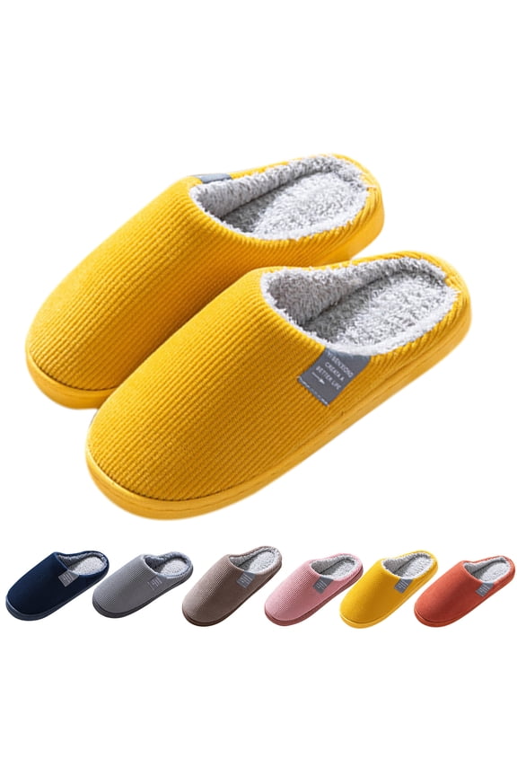 Mens Slippers Womens Closed Toe Memory Foam Arch Support Wide Widths Winter Warm Lined Slip-On Embroidery Fuzzy Plush Indoor House Shoes Bride Slippers