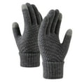 thumbnail image 1 of CAIXIA Mens Winter Gloves Winter Warmth Screen Gloves for Women Lined Knitted Wool Riding Cold Weather Comfort,Dark Gray, 1 of 5