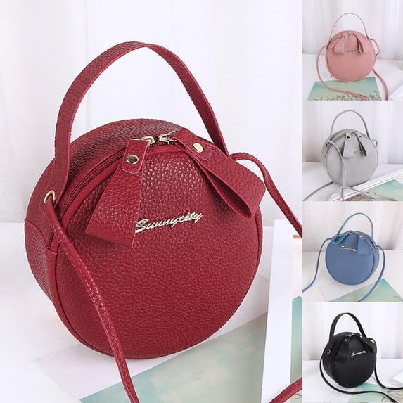 CAIXIA Messenger Bag For WomenCute Mini Round Crossbody Shoulder Bag, Multi-Use Daily Handheld Cosmetic Storage Purse