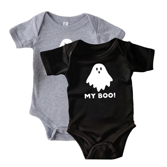 CAIXIA My First Halloween Baby Boy Girl Outfit Short Sleeve My Boo Print Bodysuit Romper Onesie Jumpsuit Gift Clothes Holiday Dress Up Outfit