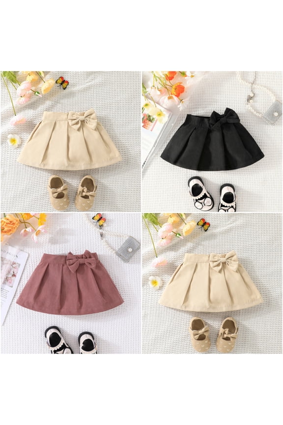 Newborn Baby Girls Uniform Bow Pleated Skort Fashion Summer Casual Cute Y2k Skirts Birthday Party Princess Skirts
