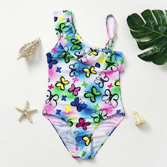 CAIXIA One Piece Bathing Suit for Girls Fashion Color Block Lightweight ...