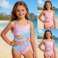 thumbnail image 1 of CAIXIA One Piece Swimsuit for Girls Adjustable Straps Girls Bathing Suit&nbsp;size 12 Tropical Printed Bow Back Cute Ruffle Girls Swimsuit Size 8 Soft Girl Swimwear Swim Suit,13 -14, 1 of 7
