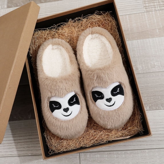 CAIXIA Open Toe Slippers for Women Memory Foam Arch Support Wide Widths Warm Lining Anti-Skid Rubber Sole Embroidery Elastic Comfy Retro Winter House Shoes Indoor Outdoor Bridal Party Shower Gift