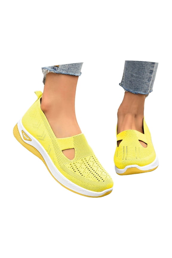 Orthopedic Dress Sneakers Women Arch Support Women's Walking Shoes Mesh Knitted Closed Toe on Womens on Sneakers Classic Hands Free Mary Jane Flats Women Go Walk Shoes