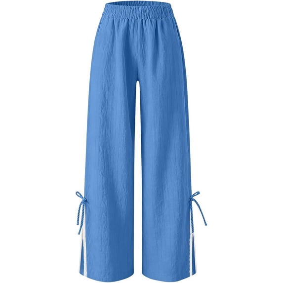 CAIXIA Palazzo Pants for Women Wide Leg High Waisted Slack 2026 Summer Flowy Beach Casual Clothes with Pockets