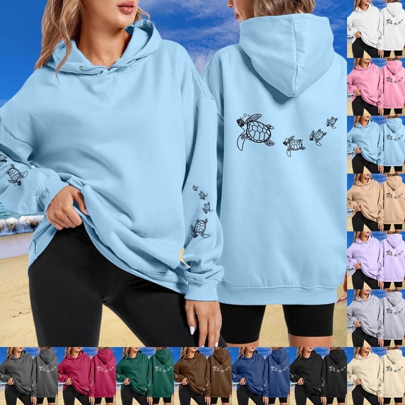 CAIXIA Palm Puff Womens Graphic Hoodies Pullover Cotton Loose Comfort Long Sleeve Sweaters Top Graphic Hooded Sweatshirt with Kangaroo Pocket Fall Clothes