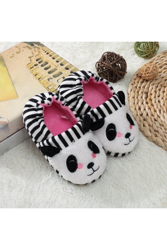 Panda Kids Slippers Memory Foam Lined Graphic Print Anti-Slip Kids House Slippers Warm Cozy Indoor Slipper Outdoor Girl Gifts