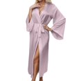 thumbnail image 1 of CAIXIA Plush Bathrobes For Men Elegant Long Sleeve Womens Robe Featuring Sophisticated Lapel Design And Adjustable Tie Belt For Home Wear, 1 of 6