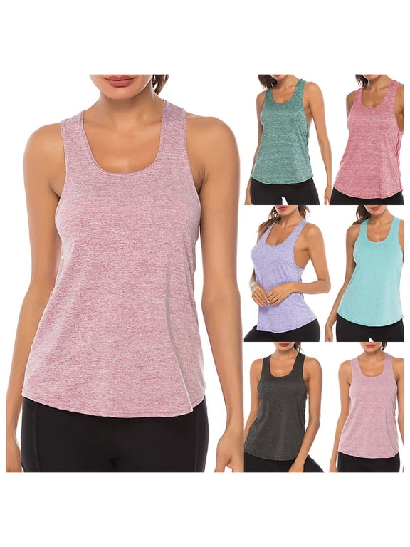 Racer Back Tank Tops Womens Sleeveless Tank Tops for Women Scoop Neck Undershirt Running Yoga Active Shirts Lightweight Gym Clothes