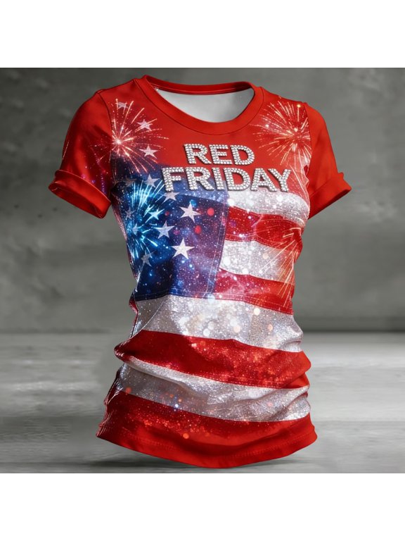 Red Friday T-Shirt for Men Women Remember Everyone Deployed Military Veteran Shirt Patriotic American Flag