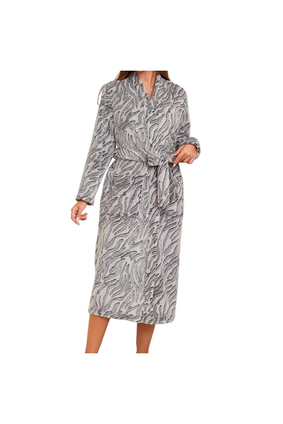 Robes For Women Silk Women's Long Sleeve Robe Soft Belted Bathrobe Cozy Loungewear Sleepwear Home Wearable Blanket For Relaxation