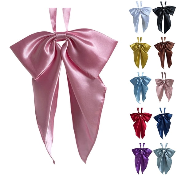 CAIXIA Satin Bow Ties for Women Men Adjustable Big Womens Bowtie Pre-tied Large Bowties Cosplay Party Date Casual