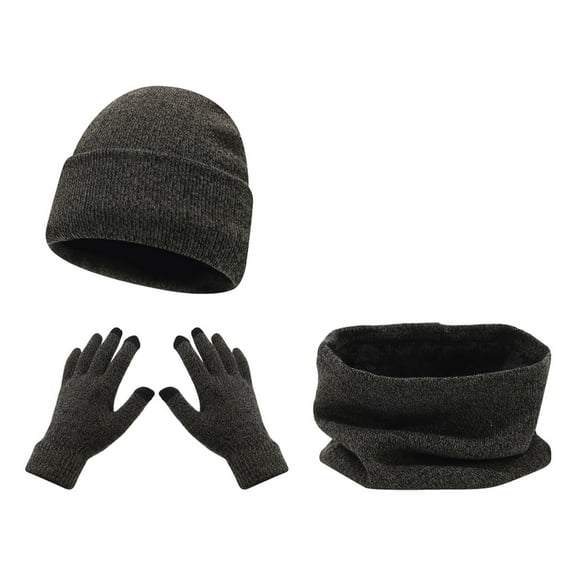 CAIXIA Scarf And Gloves Set For Women Knitted Winter Scarf Hat and Gloves Set Thermal Soft Yarn Outdoor Riding Ski Warm Accessories for Cold Weather