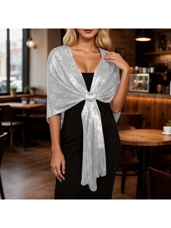 Shawl For Women Dressy Chiffon Shawl Wrap Elegant Sheer Soft Lightweight Scarf for Wedding Evening Party Formal Accessory