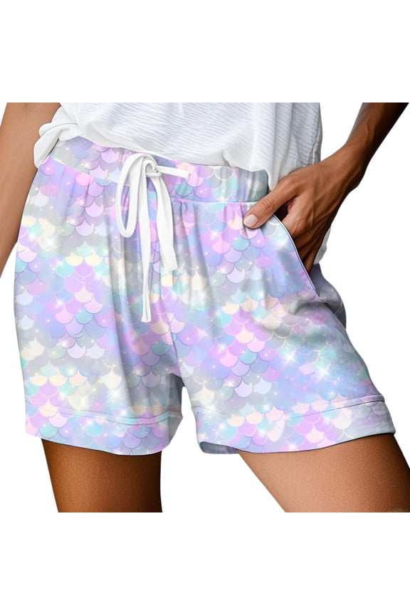 Shorts with Pockets for Women Elastic High Waist Athletic Shorts for Women Lightweight Womens Bermuda Shorts Lounge Drawstring Shorts Beach Festival Outfits with Pocket