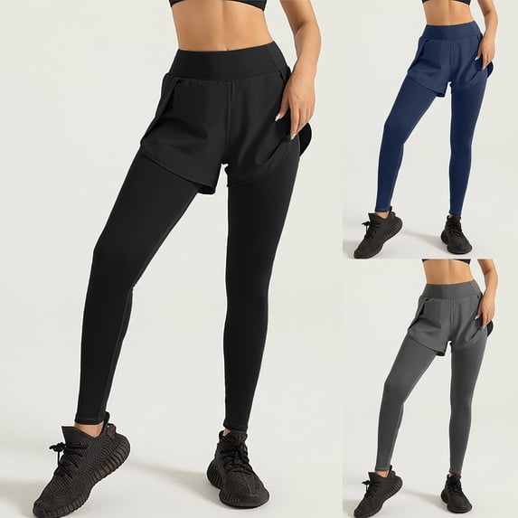 CAIXIA Skirted Leggings for Women Pickleball Yoga Tennis Golf Legging with Skirt, Tummy Control High Waist Flare leggings