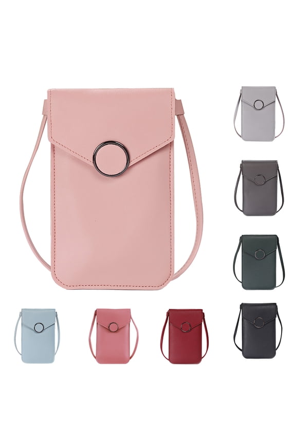 Small Crossbody Bags For WomenSolid Color Transparent Window Hasp Phone Messenger Crossbody Bag, Touch Screen Design Shoulder Purse
