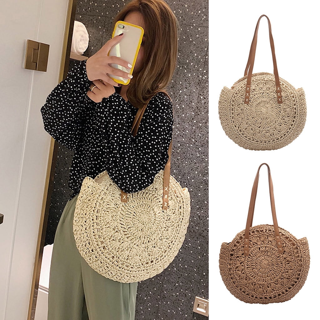 CAIXIA Straw Hobo for Women Large Straw Beach Shoulder Bag Tote Purse ...